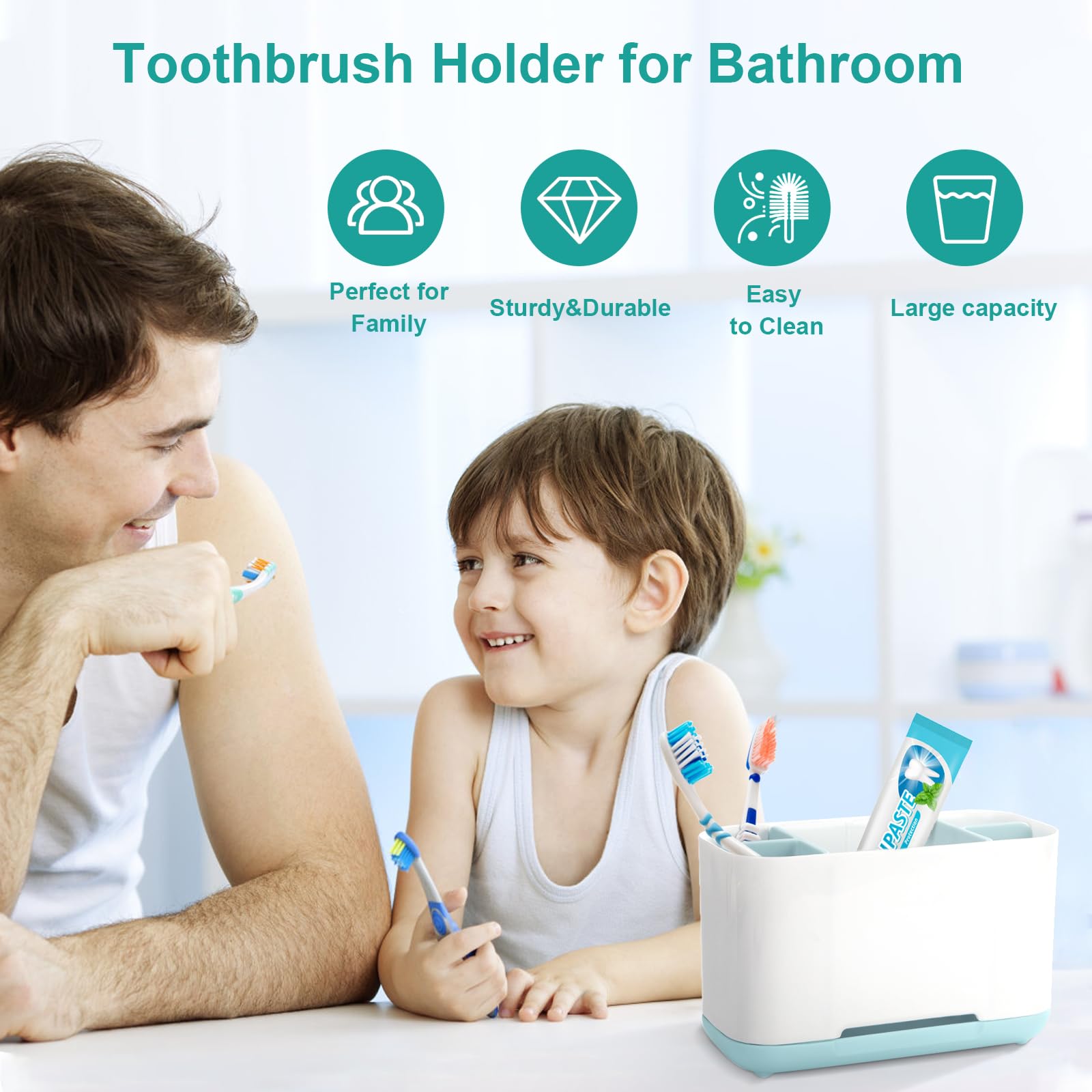 Portaspazzolini Da Bagno Con Scomparti Regolabili - Grigio, Antiscivolo, Per Spazzolini Elettrici E Manuali - Foto 7