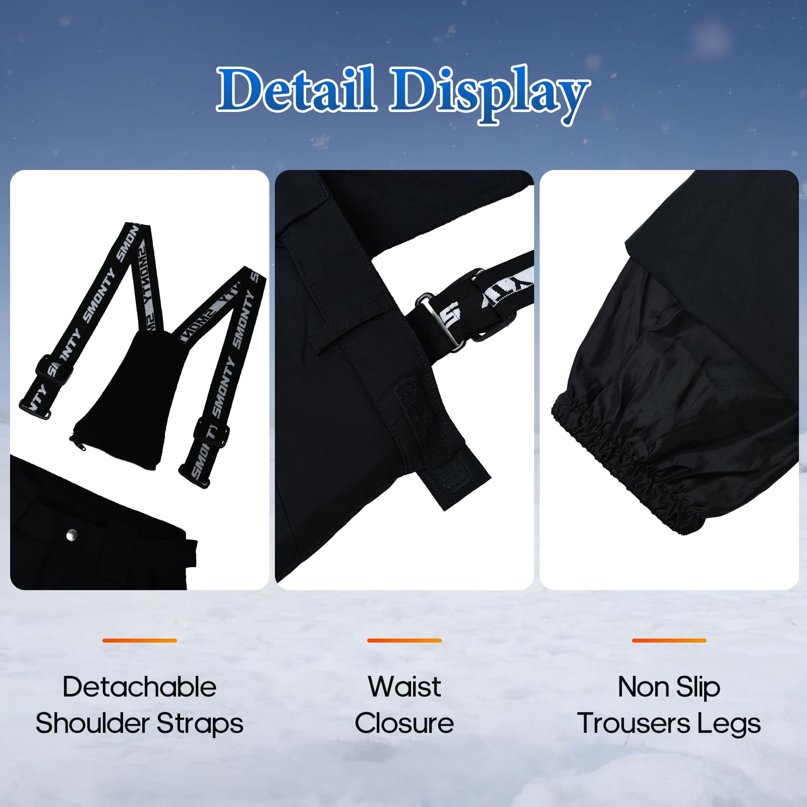SMONTY Skihose für Kinder Mädchen Winter Wasserdicht Winddicht Warme Snowboard-Rückenhose