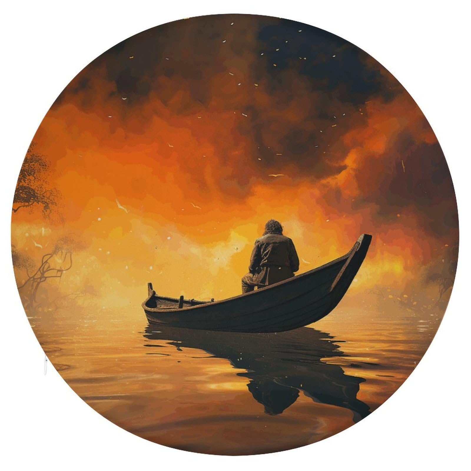 Wsoihfec Style Man And Boat Seat Cushion Round Chair Pad