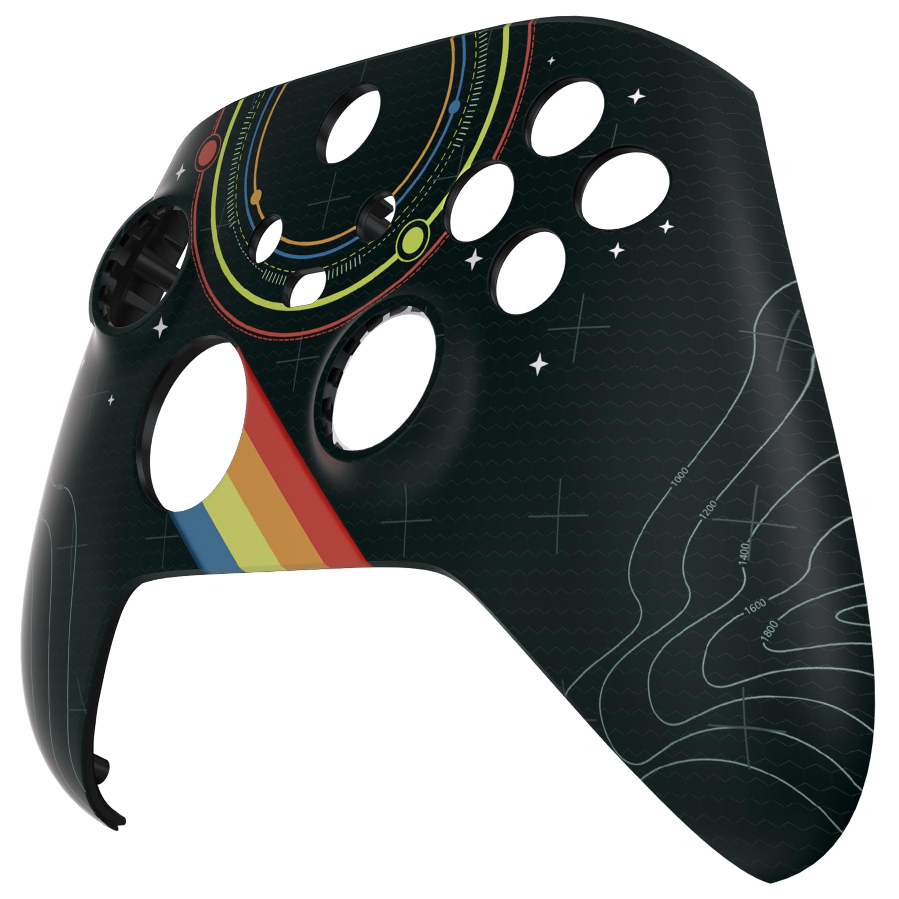 eXtremeRate Cover Custodia per Xbox Series X S Controller Joystick,Shell Copertura Anteriore Scocca DIY Ricambio per Xbox Series X S Joypad Model 1914-Esploratore delle Stelle - 5