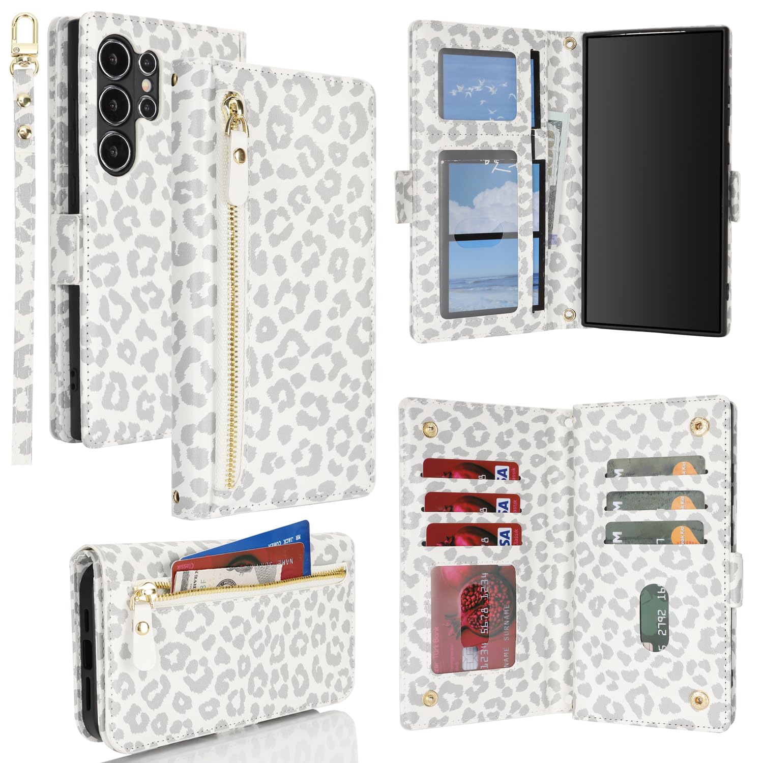 SunYoo for Samsung Galaxy S23 Ultra Case Wallet with Card Holder,Galaxy S23 Ultra Wallet Case for Women Men with Stand,PU Leather Zipper Pocket