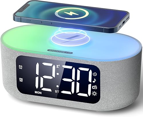 LIORQUE Radio Réveil Bluetooth avec Chargement sans Fil Q… - 1