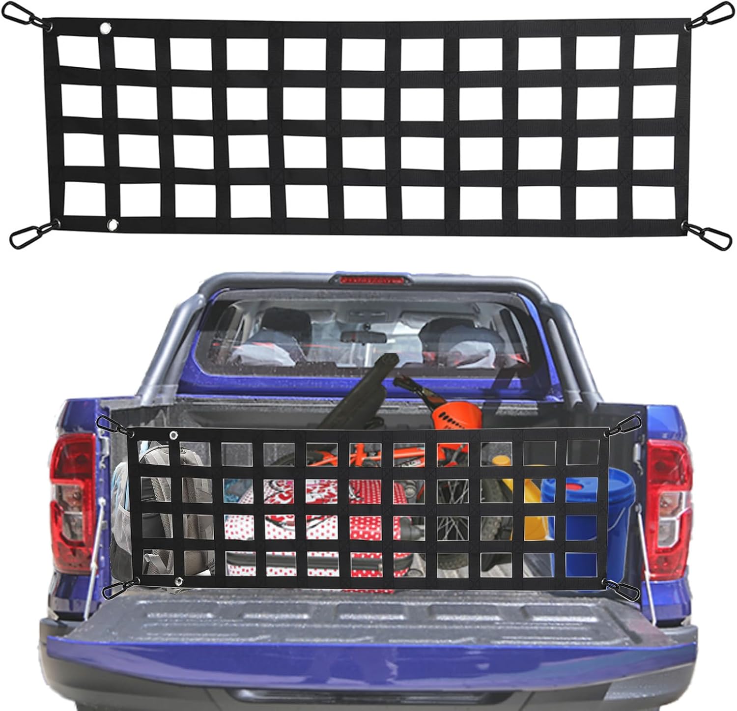 MIYIMORE EasytoUse FullSize Pickup Truck Tailgate Net