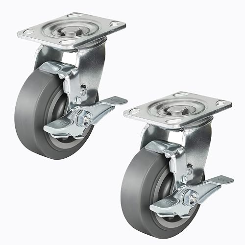 Miniatura 52 de Rueda rígida industrial de 5 x 2 pulgadas, rueda de goma para muebles, plataforma, camión, carrito de ruedas (1 paquete rígido)