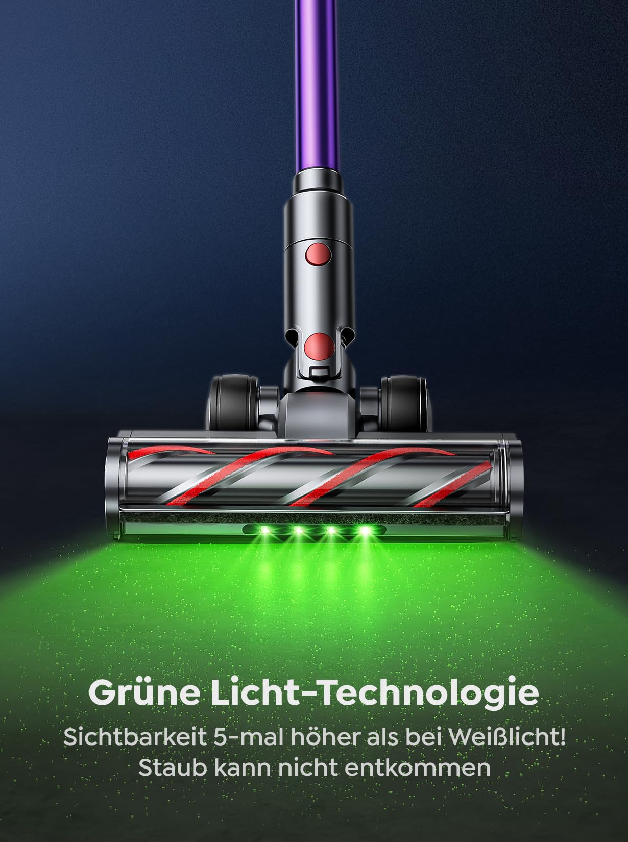 INTETURE Akku Staubsauger,50KPa/600W/65Min Staubsauger Kabellos mit wandmontierbarer Ladestation,Grünlicht-Automatikmodus&Touchscreen,Anti-Verhedderung-Bürste Kabelloser Staubsauge für Bodenbeläge