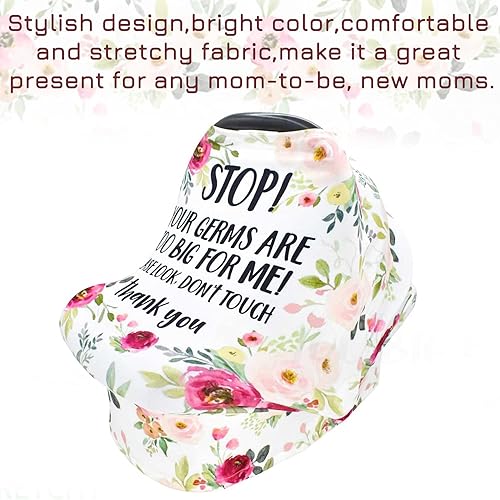 Miniatura 4 de Toldo para asiento de automóvil para bebé, fundas de asiento de automóvil con diseño de flores para recién nacido, fundas de cochecito infantil para