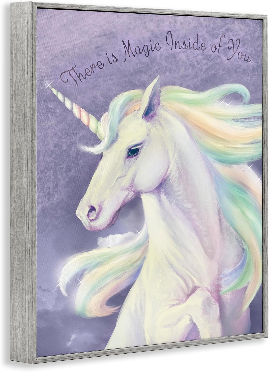 Stupell Industries 'Magic Inside of You Unicorn', Framed Giclee Art, Gray, 16 x 20 Inches, Easy to Hang and Sturdy, Made in USA, by Ziwei Li