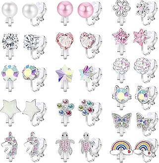 NEWITIN 16 Pairs Clip On Earrings for Women Cute Earring Charming Fashion Dangle Drop Earring Non Piercing Clip on Dangle Earrings for Women