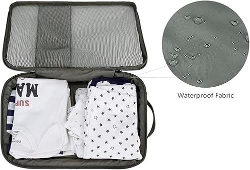 Miniatura 4 de Bolsas organizadoras para pañales para bebé, paquete de 2 bolsas impermeables para colgar pañales, bolsa de malla con oso linda, reutilizable,