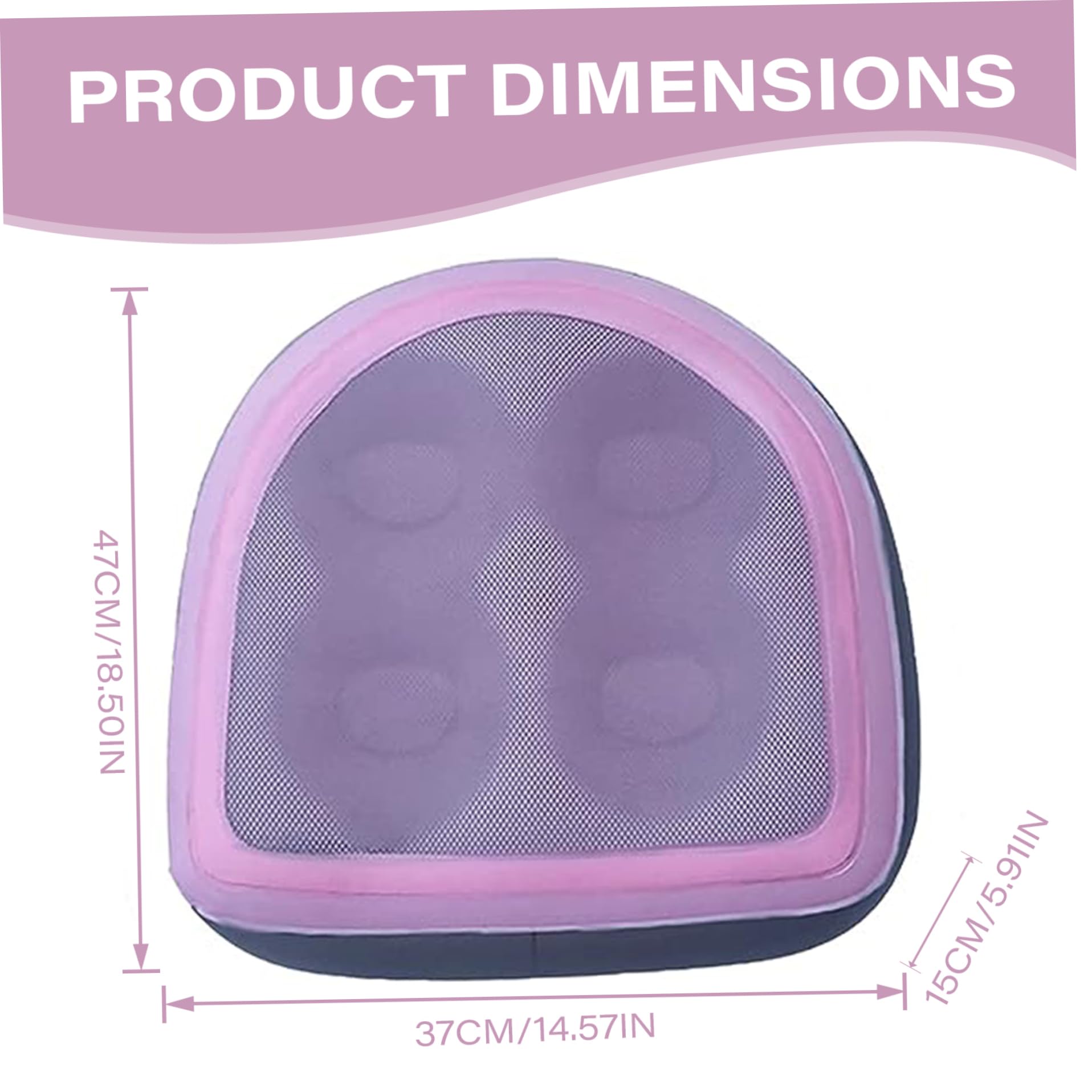 Asiento de refuerzo de bañera de hidromasaje, asiento de bañera de hidromasaje inflable con taza de succión 18.5x14.6x5.9in con 2 en 1 válvula reforzador de piscina de spa reutilizable para adultos