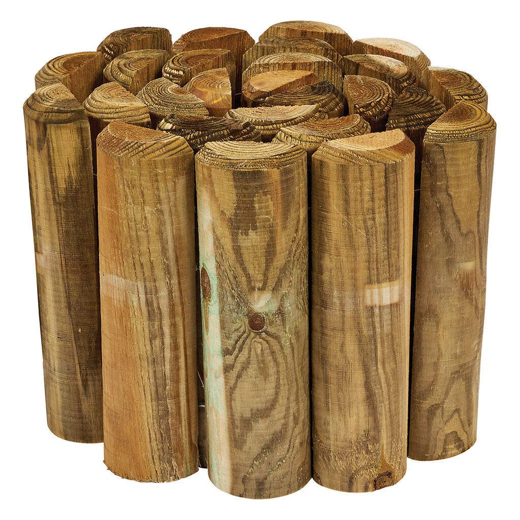 HaziQ Wooden Border Roll Garden Landscaping Patio Lawn And Paths H15 x 180cm (approx)