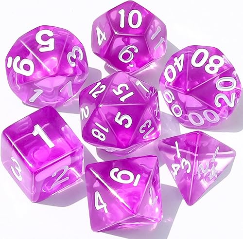 Vista 64 de CiaraQ DND - Juego de dados poliédricos con una bolsa de dados negra para juegos de mesa de rol D&D RPG MTG Rojo mezclado con naranja + purpurina