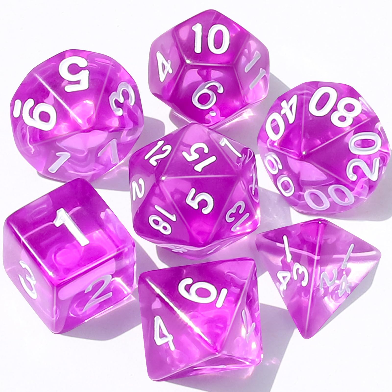 CiaraQ 7pcs Polyhedral Dice Set for Dungeon and Dragons MTG Table Games