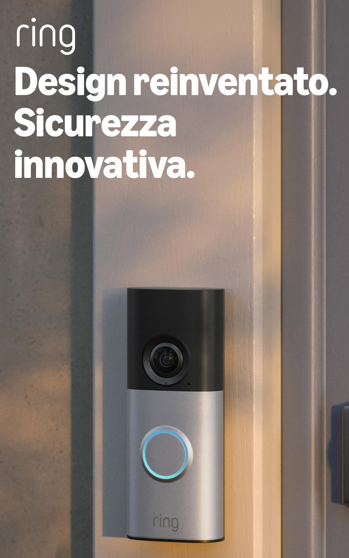 Videocitofono Plus cablato (Wired Video Doorbell Plus, ultimo modello) | Campanello con videocamera | Retinal 2K | Ampio campo visivo | Prova gratuita di 30 giorni del piano d'abbonamento Ring
