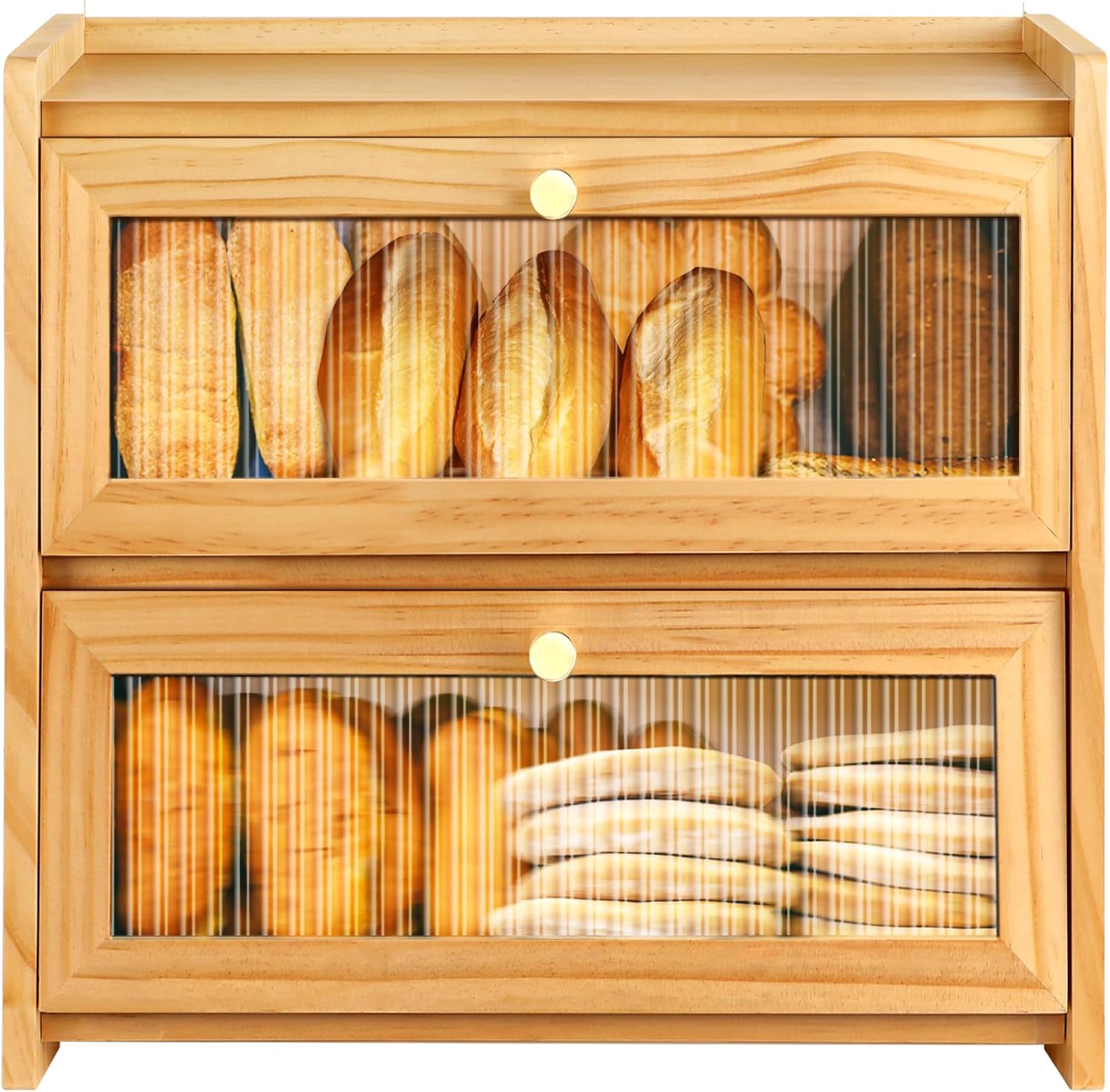 Product image of Corner Bread Box For Kitchen Countertop, Corner Breadbox, Bread Boxes for Kitchen Counter Organizer Decor Storage, Wooden Storage Box Breadbox, Housewarming Birthday Wedding Christmas Gift