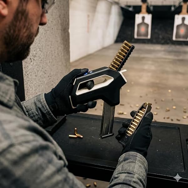 Automatic Handheld 9mm Magazine Loader, Magazine Speed Loader, Guns that Use 9mm Bullets 100 Magazines on a Single Charge - 5