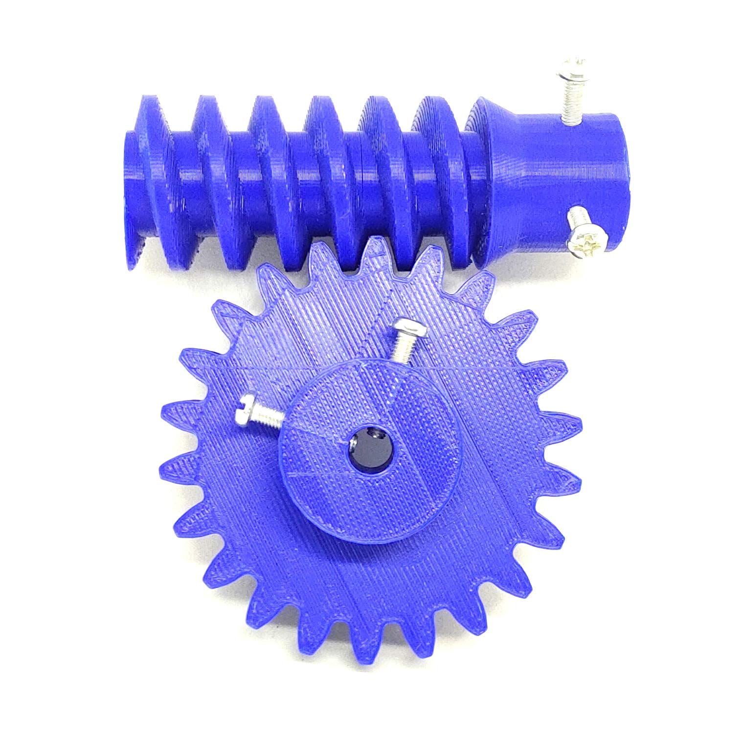 INVENTO 1pcs 3D Printed Plastic 6 Teeth Worm Gear (25mm dia) + 22 Teeth (60mm dia) Spur Gear 6mm hole for DIY Projects Industrial &