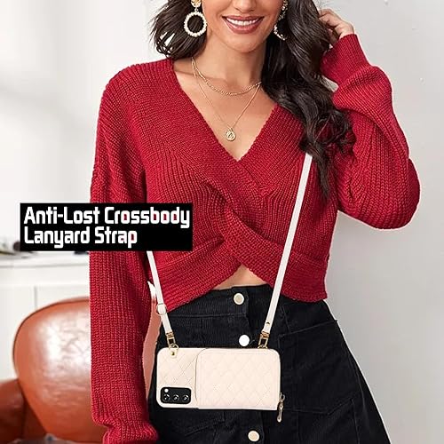 Miniatura 6 de Furiet Funda tipo cartera cruzada desmontable para Samsung Galaxy S20 FE 5G 6.5 pulgadas con monedero con cremallera, múltiples ranuras para