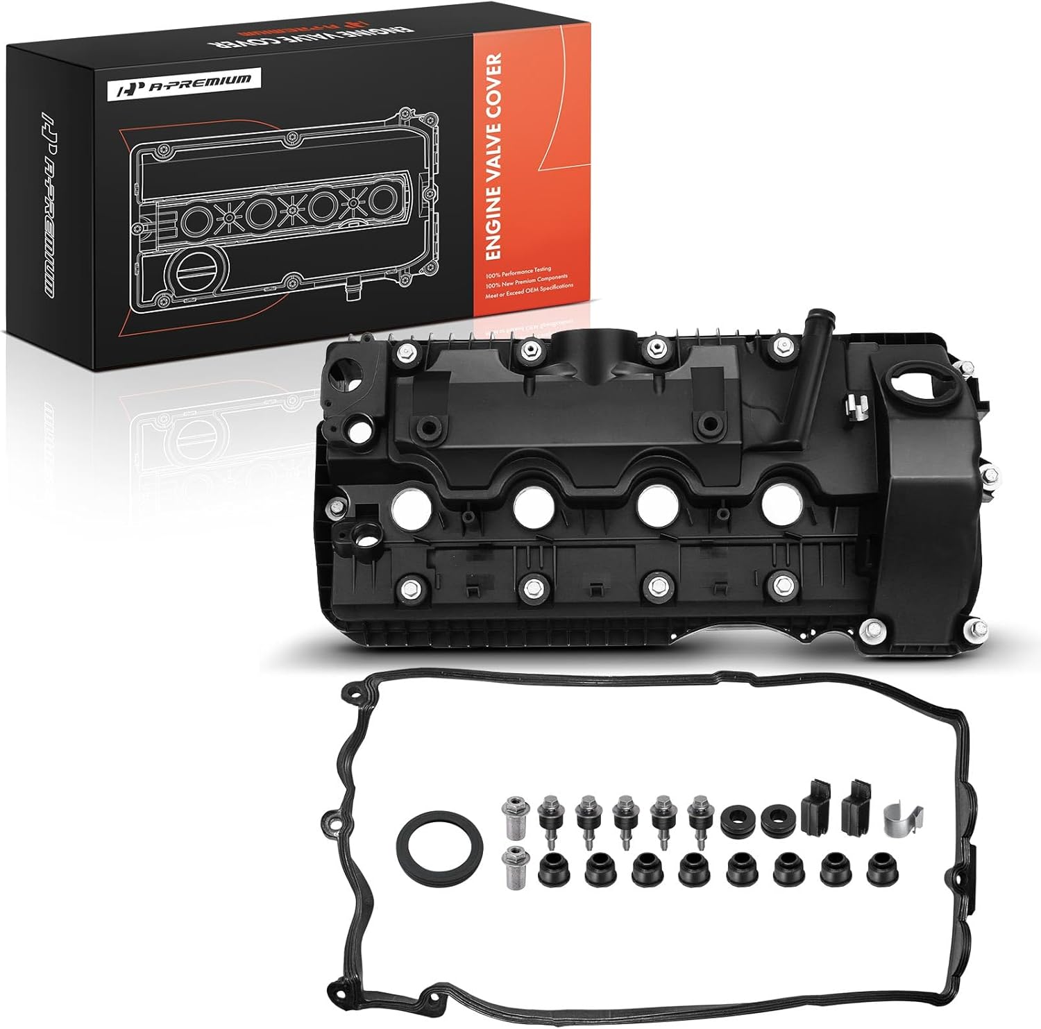 A-Premium Right Engine Valve Cover, with Gasket & Bolts, Compatible with BMW 545i 04-05, 550i 06-10, 645Ci 04-05, 650i 06-10, 745i 02-05, 745Li 02-05, 750i 06-08, 750Li 06-08, X5 04-06