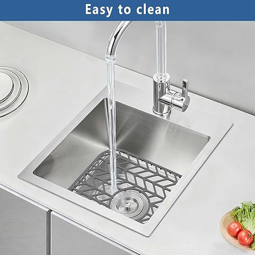 Miniatura 9 de AWOKE - Protectores para fregadero de cocina, tapete de fregadero de 12.25 x 11.5 pulgadas, resistente al calor, de silicona, fácil de limpiar, para