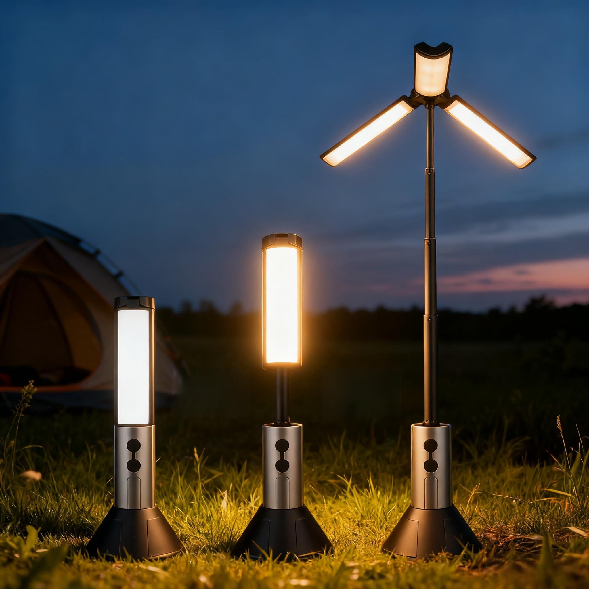 CLEAYODO 電気ランタン LEDキャンプライト 懐中電灯 ポータブルキャンプライト LEDランタン 照明 高輝度 防水設計 防災 非常時 停電対策 TYPE-C充電 軽量 多機能 大容量バッテリー 折り畳み式 アウトドア 登山 夜釣り ハイキング キャンプ 持ち運びやすい 伸縮モデル