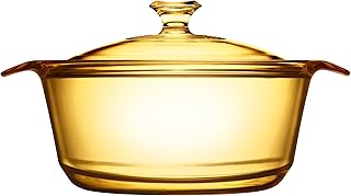 Visions 1.6 Litre Pyroceram Flair Cookpot with Glass Cover, Brown