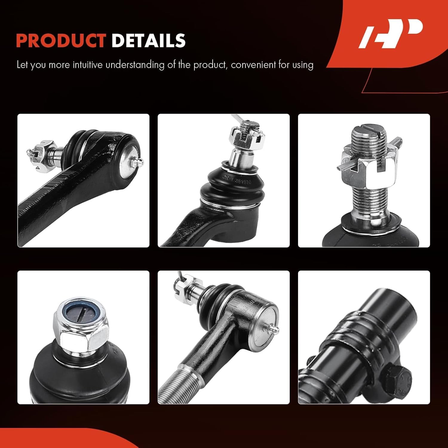 A-Premium Set of 10, Front Upper & Lower Ball Joint, Inner Outer Tie Rod End & Adjusting Sleeve, Compatible with Ford F-150 1980-1985, Bronco 1980-1985, RWD Only
