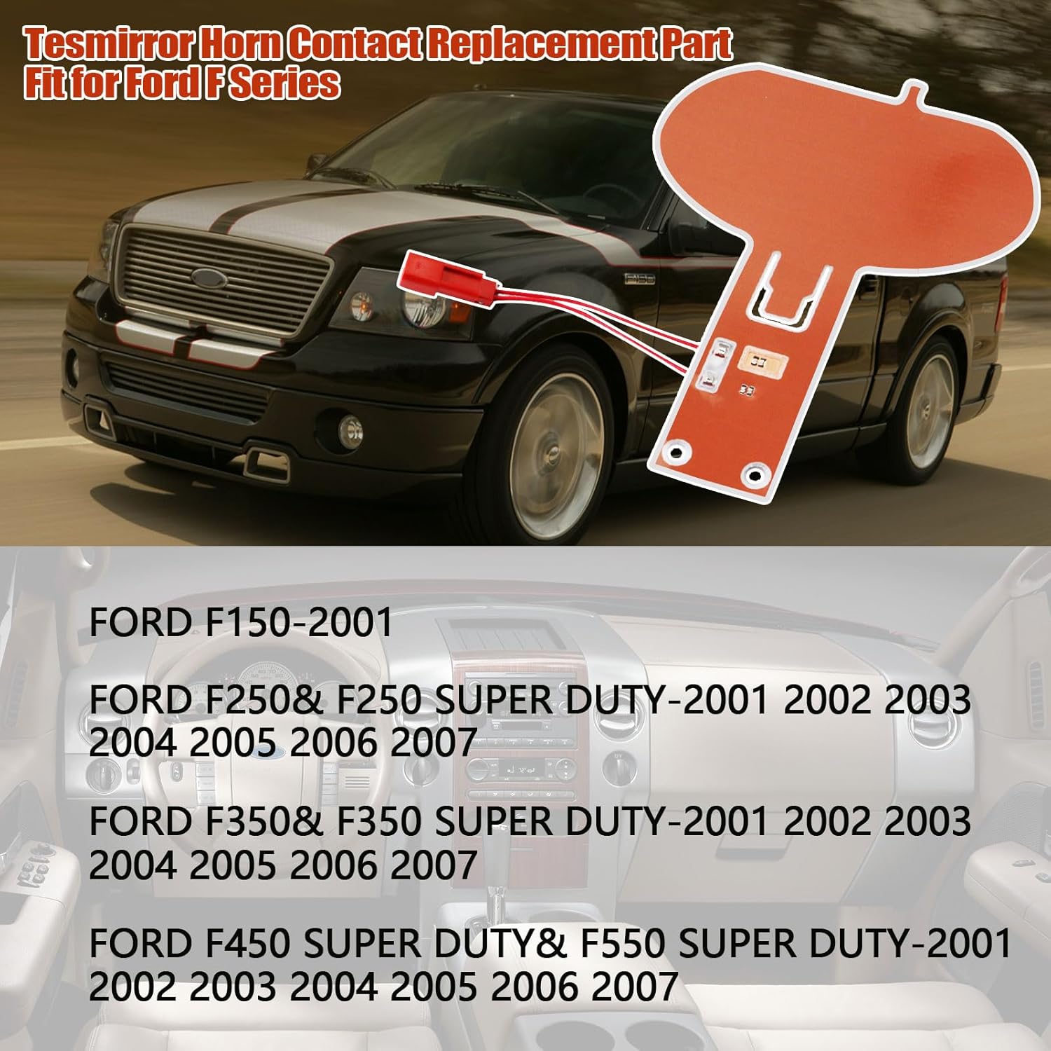 924-904 Horn Contact for Ford Horn Assembly - 924-904 Horn Contact Kit for Ford F-150 F-250 F-350 F-450 F-550 Super Duty 2001-2007 Replacement 6C3Z13B802C