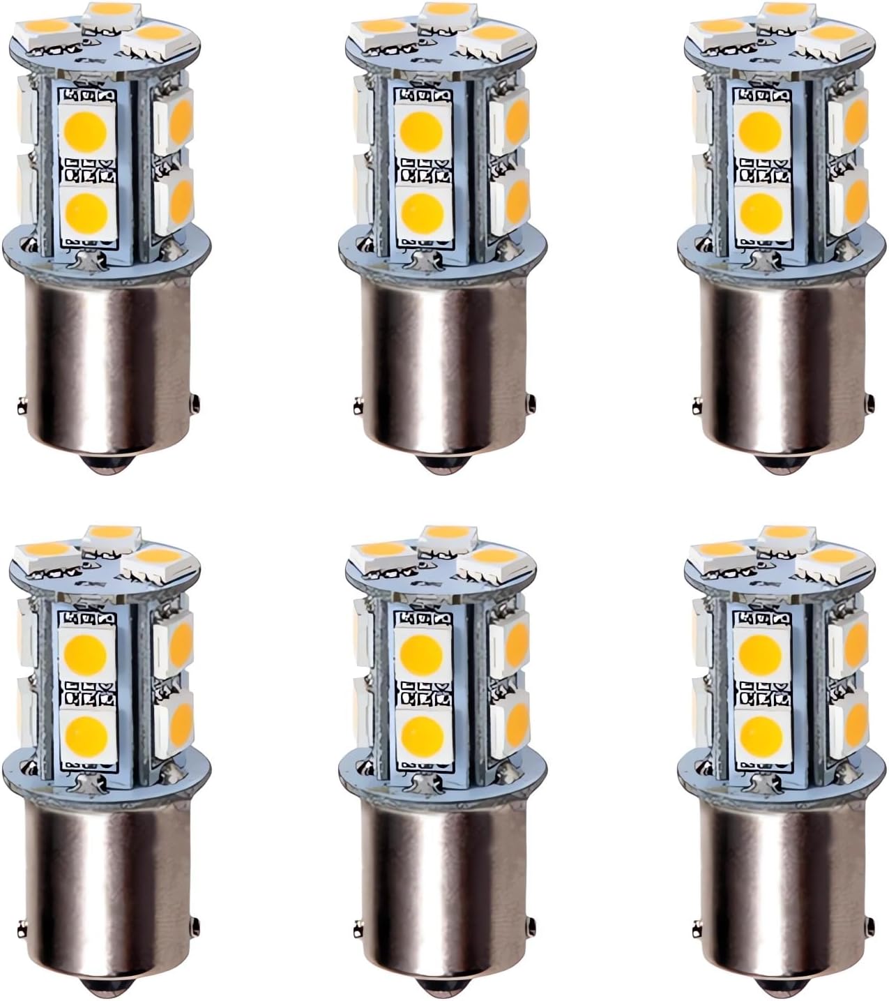 BA15S 1156 1141 13-5050smd LED Light Bulbs 2W AC/DC12-24V Single Contact Bayonet Base RV Camper Boat Lighting Cool White Pack of 20