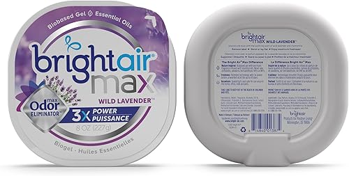 Miniatura 6 de Bright Air Max - Gel eliminador de olores, ambientador de base biológica, sin crueldad, aroma a brisa de prado, 8 onzas cada uno, paquete de 6