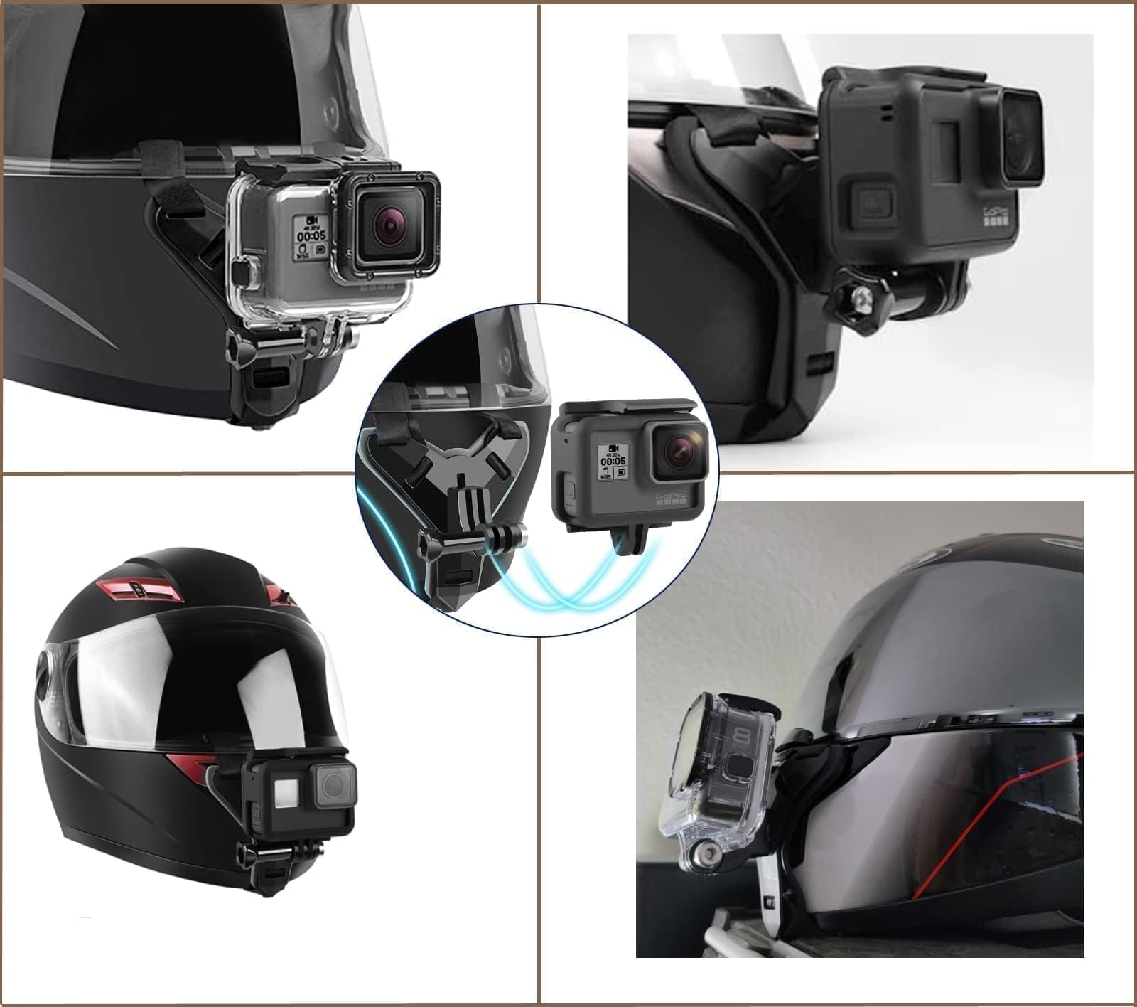 Supporto Per Casco Moto ShipeeKin - Regolabile, Per Action Cam E Smartphone, Impermeabile