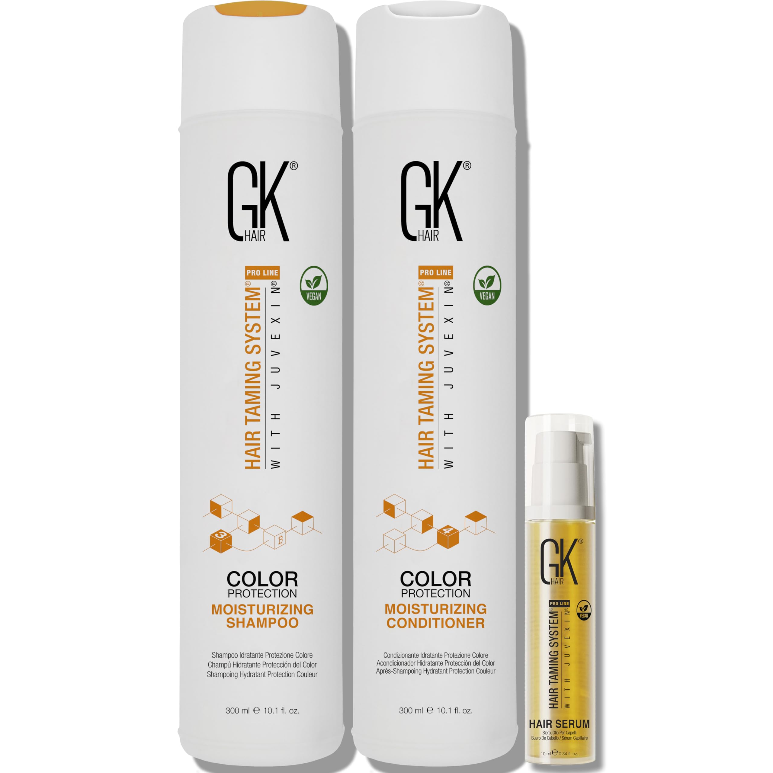 Color Protection Moisturizing Shampoo and Conditioner 300ml Duo with Serum 10ml Argan Hair Oil Combo free from Paraben and Sulfae for Damaged Frizzy Oily and Dry Hairs