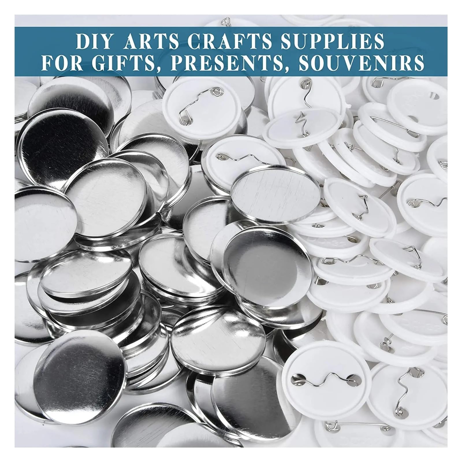 100/200 szt. Pusta plakietka Pin Button Maker Części, zestaw do tworzenia materiałów, materiały do ​​rękodzieła DIY Kompatybilne i wielofunkcyjne