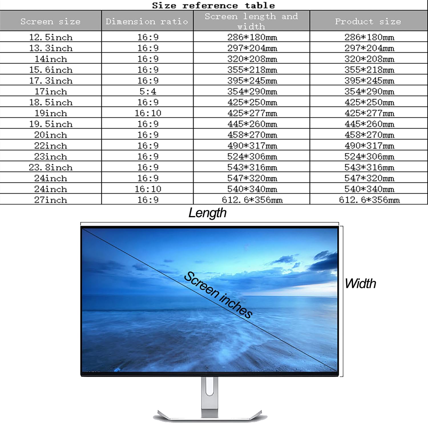 Folia ochronna na ekran z akrylu blokująca niebieskie światło do monitorów HDTV PC LED o przekątnej 12,5-27 cali, chroniąca oczy przed niebieskim światłem,20in 16:9