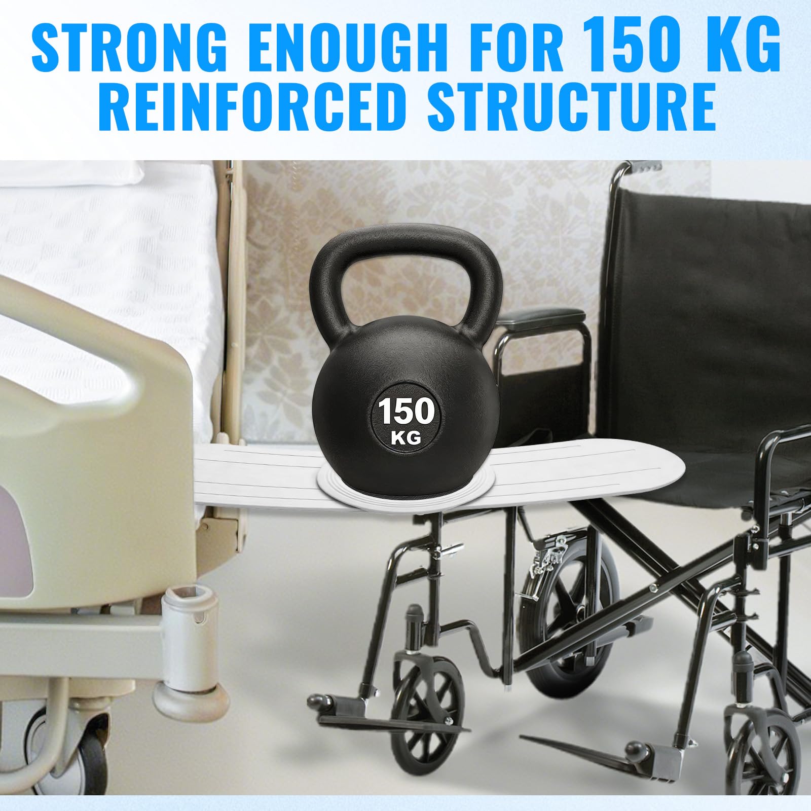 Tabla de transferencia con disco giratorio de 360°, 90 cm, para personas mayores y necesitadas, capacidad de carga de 150 kg, de silla de ruedas a cama, inodoro, bañera y coche