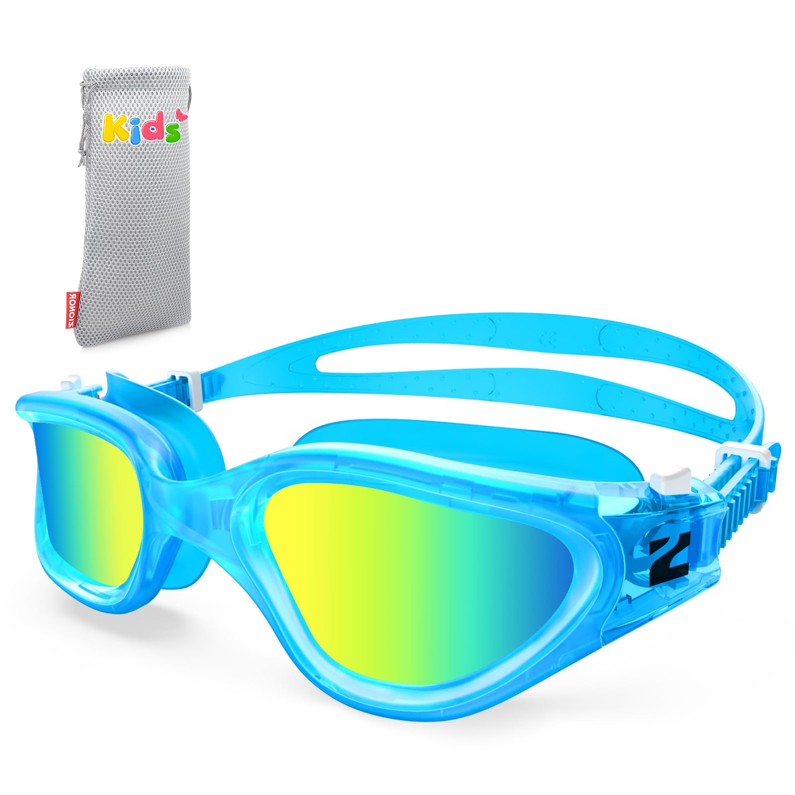 ZIONOR Schwimmbrille Kinder, G1MINI Polarisiert/non Polarisiert Komfortabel Kinder Schwimmbrille, Anti Nebel UV-Schutz Schwimmbrille für Mädchen und Jungen (Jahre 6-14)