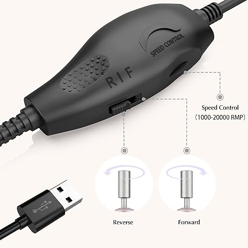 Miniatura 2 de Feebeezod Taladro de uñas, lima eléctrica de uñas para uñas acrílicas, máquina de taladro de uñas eléctrica portátil, cortaúñas, herramienta de