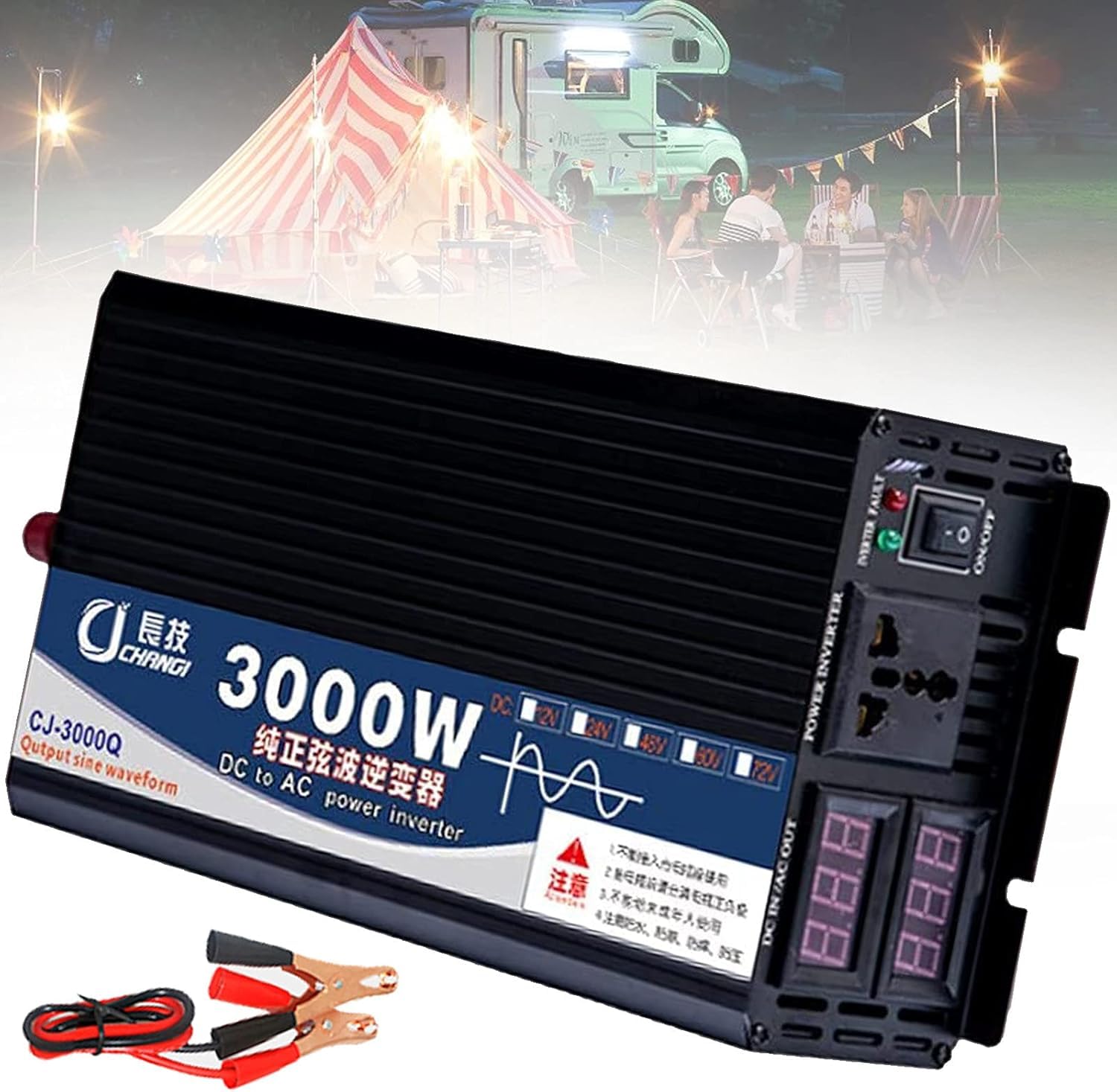 Convertisseur 24V 220V pure sinus 3000W performant pour outils de bricolage