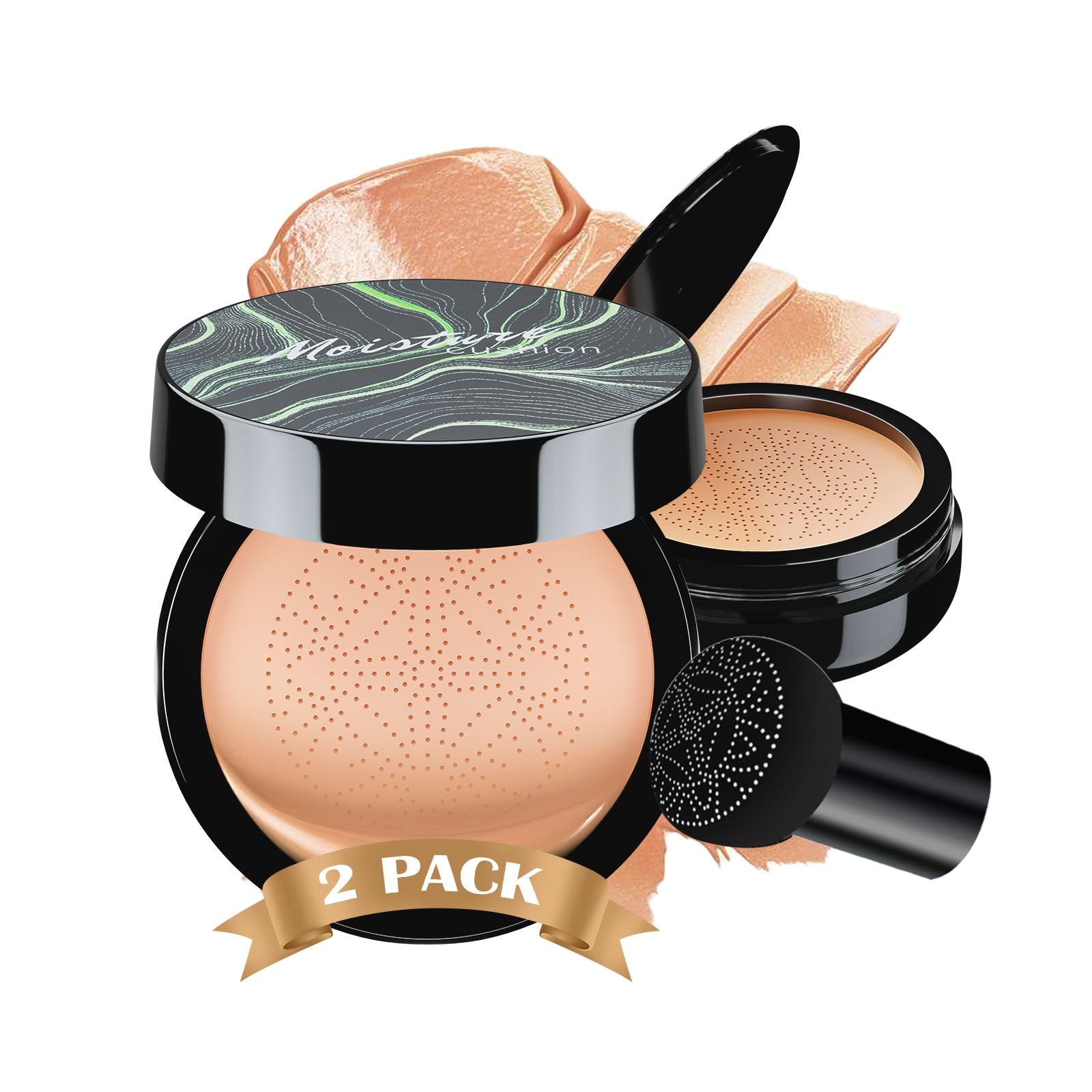 Mushroom Head Air Cushion CC Cream - BB Cream Face Makeup Foundation for Mature Skin Moisturizing Concealer Brighten Long-Lasting, Even Skin Tone for