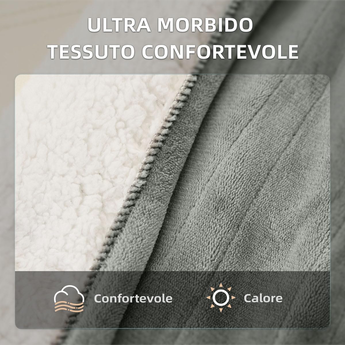 JET'S HOME coperta termica 130x180cm, coperta riscaldante elettrica con 6 regolazioni termiche, temporizzatore regolabile, lavabile macchina, protezione contro il calore eccessivo (grigio)