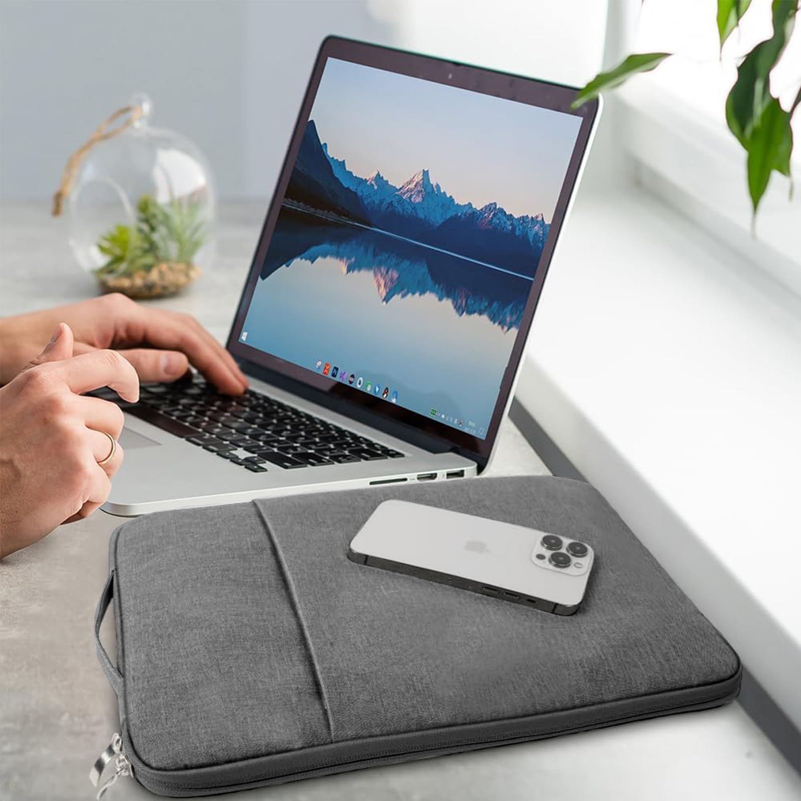 Flintronic Torba na laptopa o przekątnej ekranu 14", etui na laptopa z uchwytem, wodoszczelna, etui na laptopa, etui kompatybilne z MacBookiem / Huawei / Acer / Asus / HP / Dell / Lenovo/Samsung