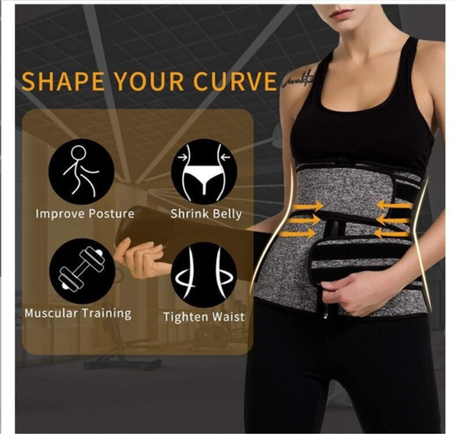 Fajas Waist Trainer Entrenador De Cintura Body Shaper Cintura Faja Mujeres Torso Ejercicio Sudor Cinturón Sauna Cinturón Entrenador de Cintura