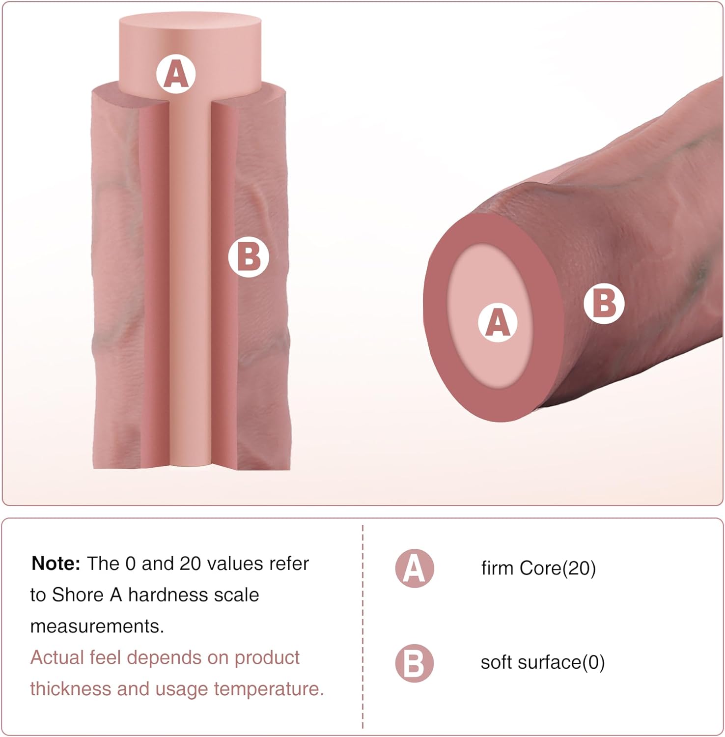Hismith 11.95" Dual-Density Ultra Silicone Dildo, 9.05" Insert-able Length Dong with KlicLok System for Ordinary User, High-end Series