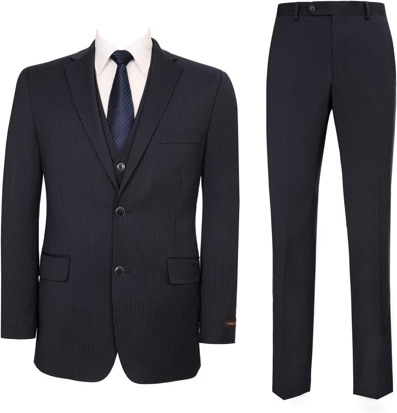 P&L 3-Piece Classic Fit Men's Single Breasted 2 Buttons Dress Suit