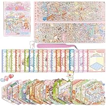 3D House Stickers for Adults Teen Girls Kids,20 Sets DIY 3D Sticker Scene Collection Book Therapy for Adult Fun Cute Cartoon Scene Make Your Own Mini Room Scenes Miniature Relief Stress Pass The Time