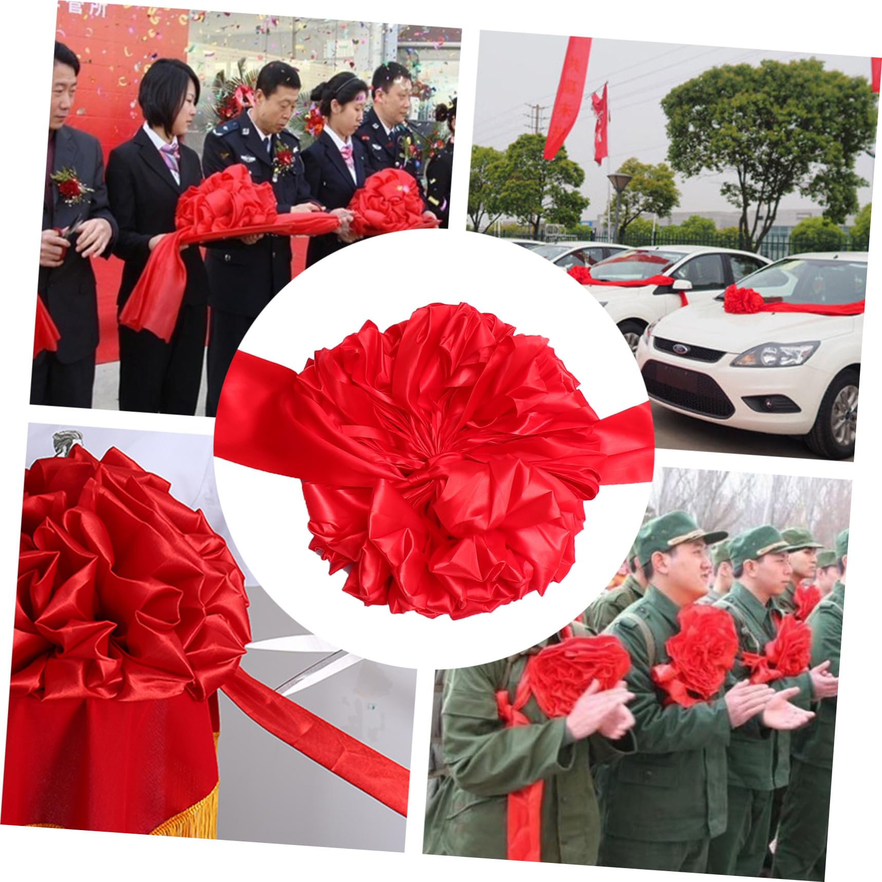 PRETYZOOM 2 STK Hochzeit Auto Dekoration Blumenstrauß Deko-Requisite Für Hochzeitsautos Blumenkugel Für Alles Zum Geburtstag Auto Bogen Blumenball-Requisite Ornament Rot Seidenmaterial