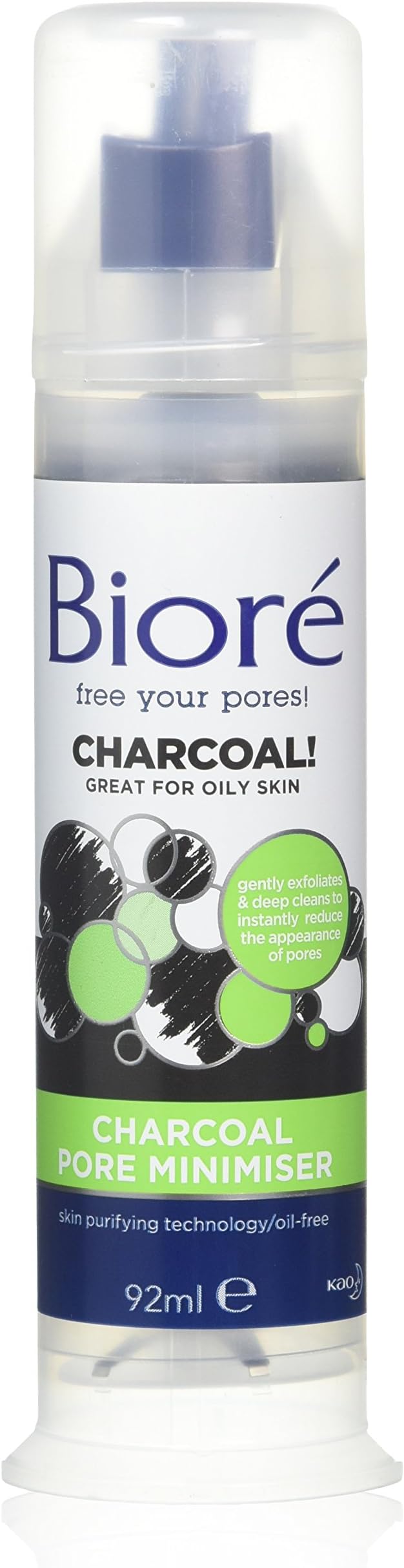 Biore Charcoal Pore Minimiser Face Scrub with Natural Charcoal for Oily Skin, 92 ml