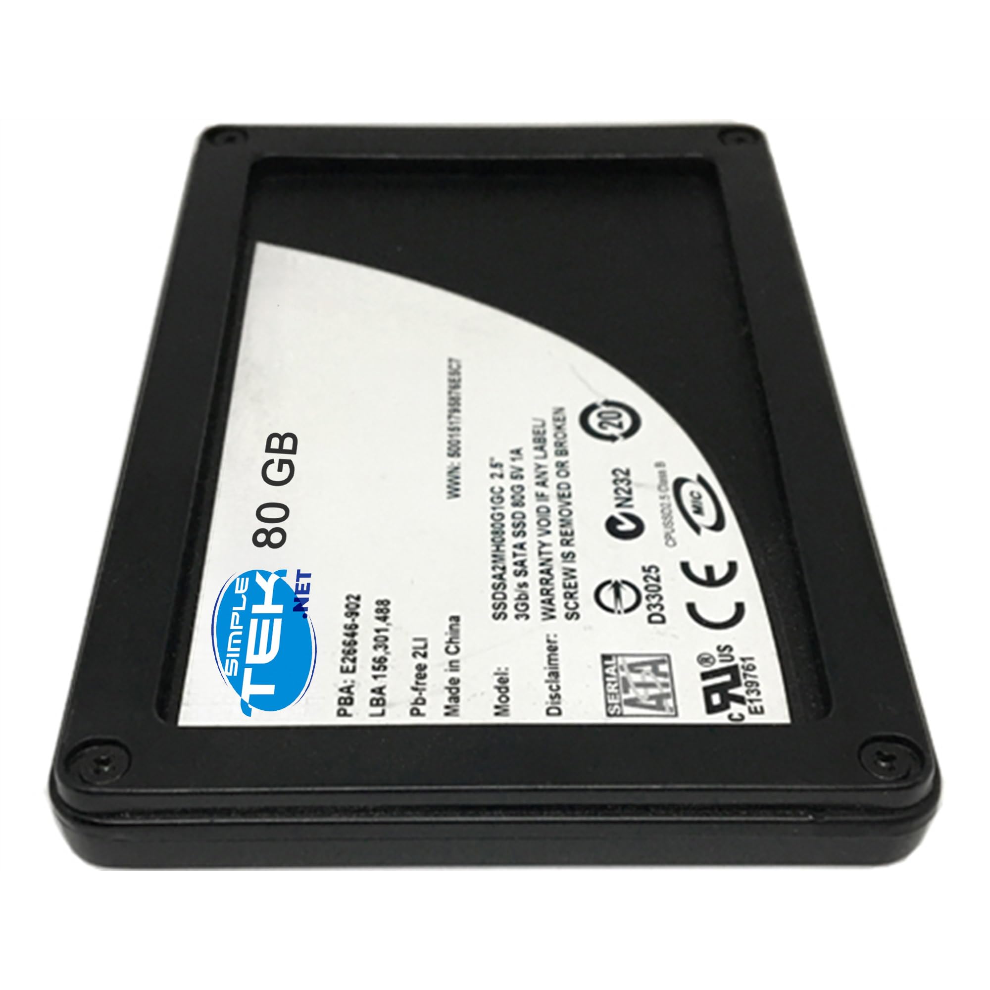 SIMPLETEK - Disco a Stato Solido SSD 80 GB SATA 2.5" - Memoria MLC, Ideale per Netbook, Laptop e PC Desktop (Ricondizionato)