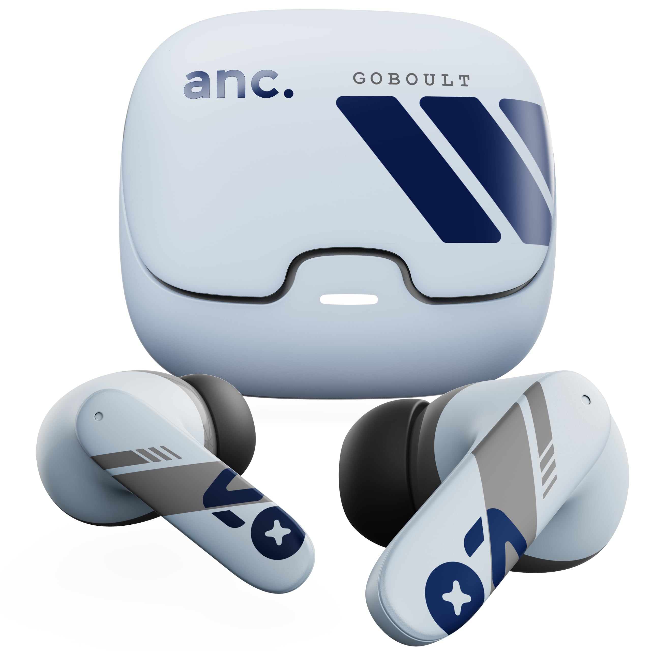 GOBOULT Z40 Pro v2.0 in Ear Earbuds with ANC, 100H Playtime, Amp App Support, Active Noise Cancellation, Quad Mic ENC, Dual Device Pairing, 13mm Driver, Bluetooth 5.4 Wireless (Cloud Blue)
