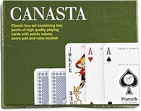 Gibsons Piatnik Canasta Card Game Set – Double Deck Premium Playing Cards – Classic Family Card Game for Adults – Durable, Easy to Shuffle, Sustainable Gift Set Made in Europe